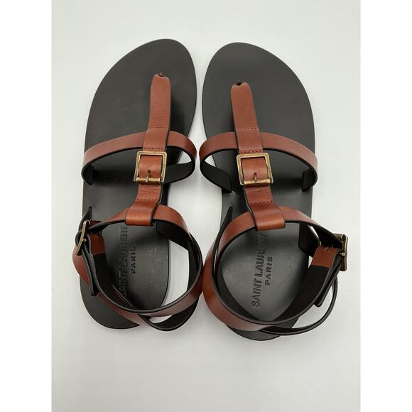 Saint Laurent Gladiator Brown Leather Sandal - Size 11 - Picture 3 of 5